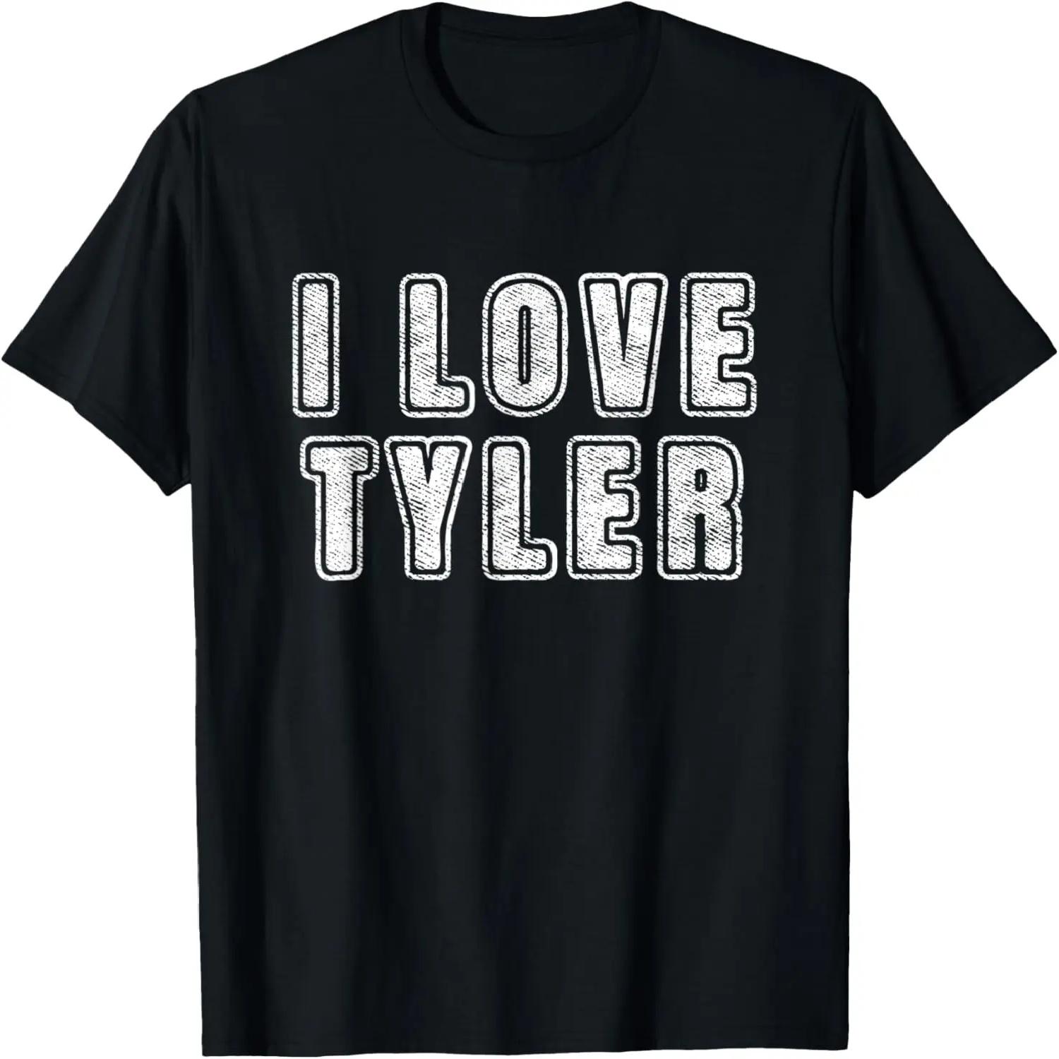

I Love Tyler Retro Vintage Text Birth Names Best Tyler T-Shirt XXXXXL чорний