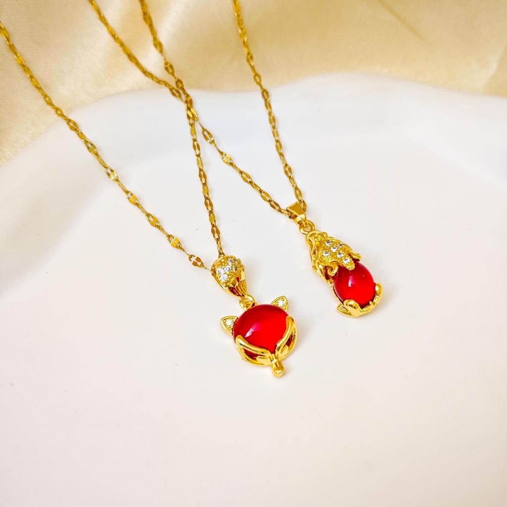 Net Celebrity Titanium Steel Fox Necklace: High-End, Colorfast, Versatile, Luxury Jewelry for Women