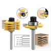 3-Flügel-Fräser-Set, 7-teilige Klinge, zementierte Schlitzmesser, Hartmetall-Fräser für Holz, 6 mm, 1/4 Zoll, 8 mm, 12 mm, 1/2 Zoll Schaft