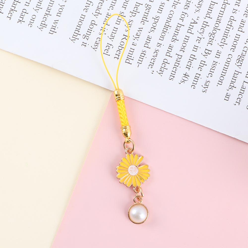 Phone Charm Keychain Strap Phone Case Decor Lanyards Key Hang Rope Daisy Flower Mobile Phone Straps