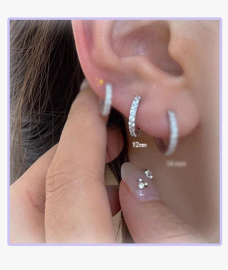 « Boucles d'oreilles créoles élégantes en or et diamants avec argent S925 »