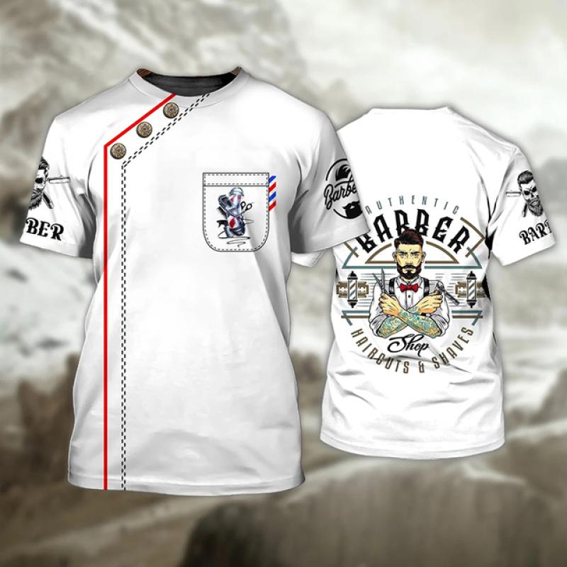 Женская футболка с принтом парикмахерских инструментов — фото 19