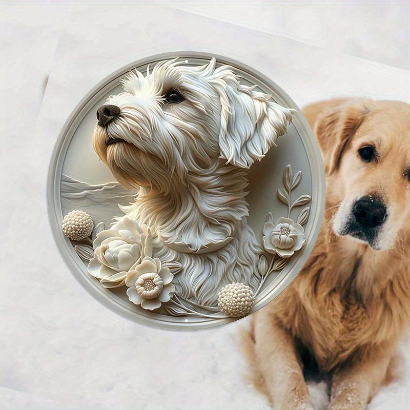 A Piece of 8x8 Inches (20cm X 20cm) Aluminum Metal Sign, 2D Flat Round Wreath Sign, Dormitory Decoration Valentine's