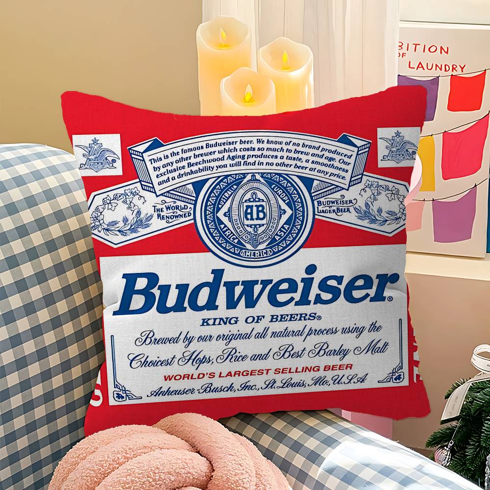 King Of Beer B-Budweiser Pillow Gifts Home Office Furnishings Bedroom Sofa Car Cushion Cover Case 45X45Cm
