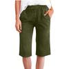 Pantaloncini casual da donna al ginocchio, vestibilità larga, vita elasticizzata con tasche, tessuto leggero e traspirante per l'uso quotidiano