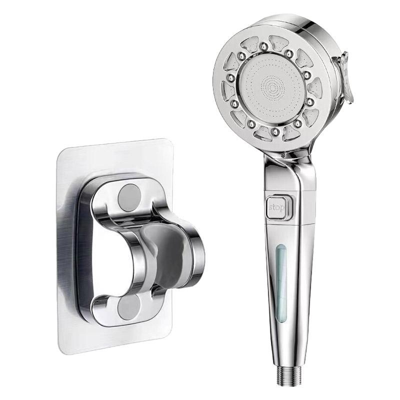 Aufgerüsteter 4-Gang-Multifunktions-Boost-Filter-Duschkopf Badzubehör Ein-Knopf-Schalter Dusche