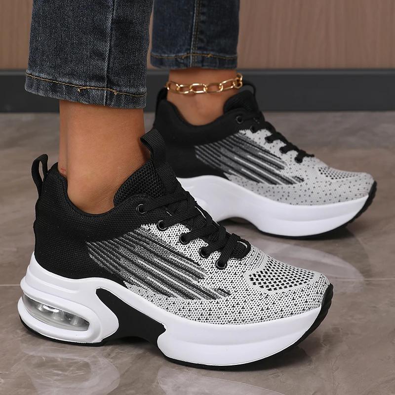 Women'S Casual Mesh Sports Shoes, Thick Soled Breathable Platform Shoes, Women'S Tennis Shoes  New Promotion, Fast Delivery