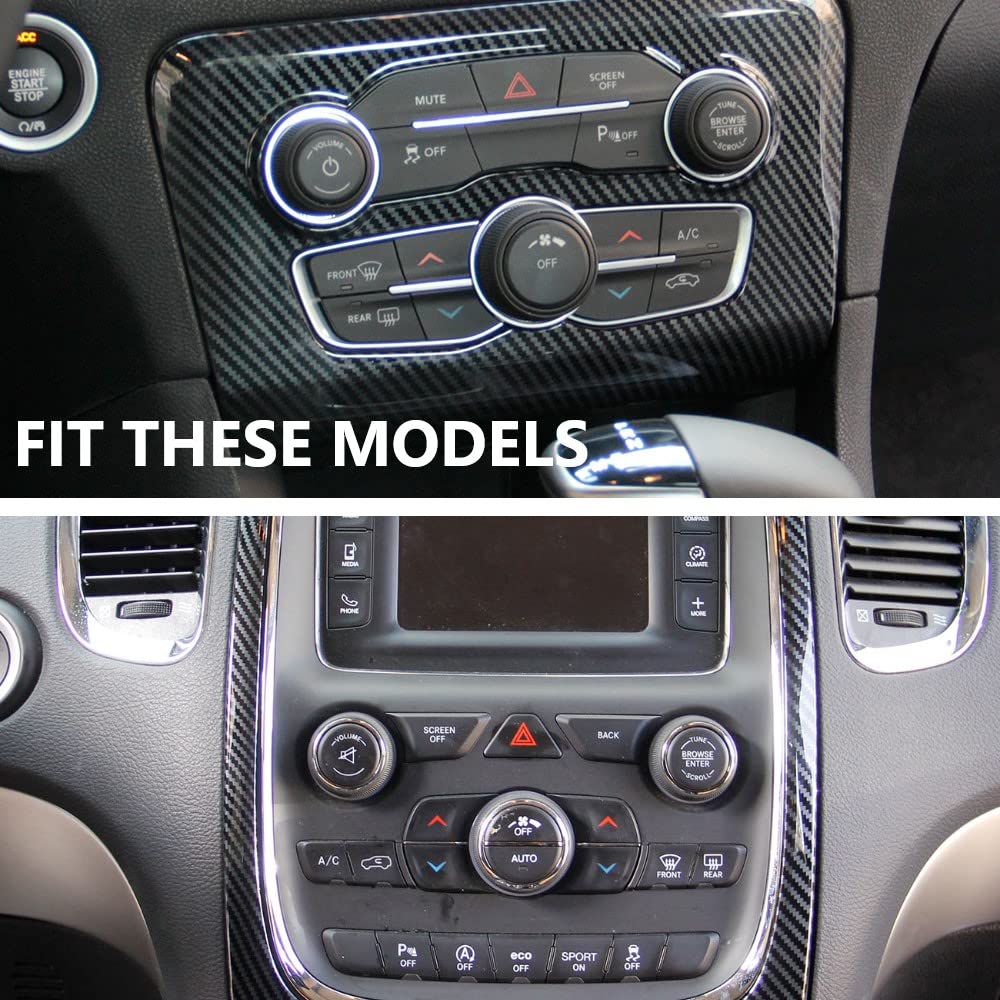 Aluminum Alloy Air Conditioner Switch CD Button Pervious Light Patch Cover for 14-20 Dodge Durango 15-22 Dodge Charger Challenger Chrysler 300 for