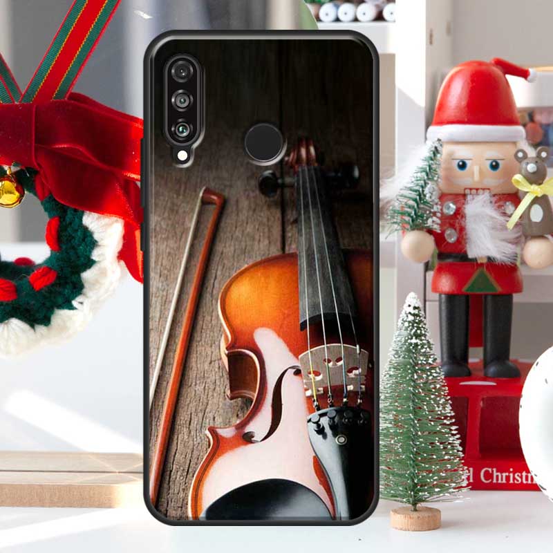 Elegant Wooden Violins Bow Music For Huawei Nova 7i 8i 11i 12i 12s Y73 Y70 Y90 Y60 Y72 Y61 Y91 9 10 SE P30 Pro P40 Lite Case