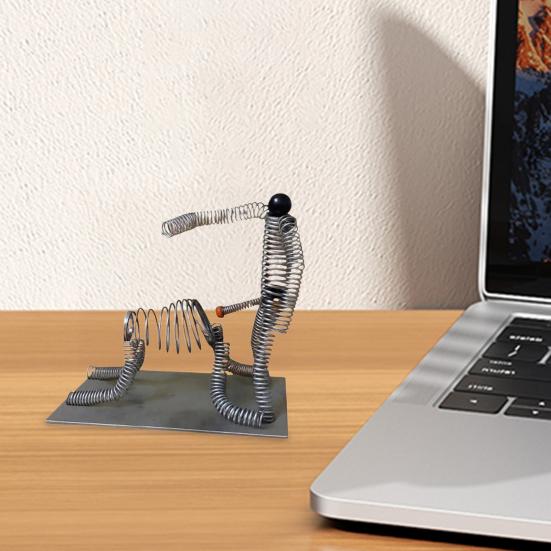 Spring Man Desk Toy Hilarious Interactive Stress Relief Toy Desktop Flexible Spring Figure Decoration Prank Gift for Friends