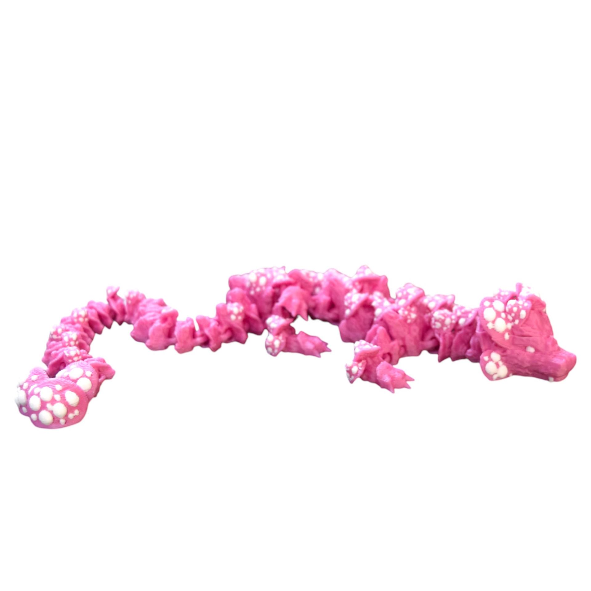 

3D Printed Children s Parasitic Mushroom Dragon Figure - Creative Desktop Decoration Pink