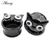 Alisouy 2PC Edelstahl Finger Blume Eule Fledermaus Ohr Tunnel Plug Flesh Expander Bahren Messgeräte Ohrring Piercing Körper Schmuck