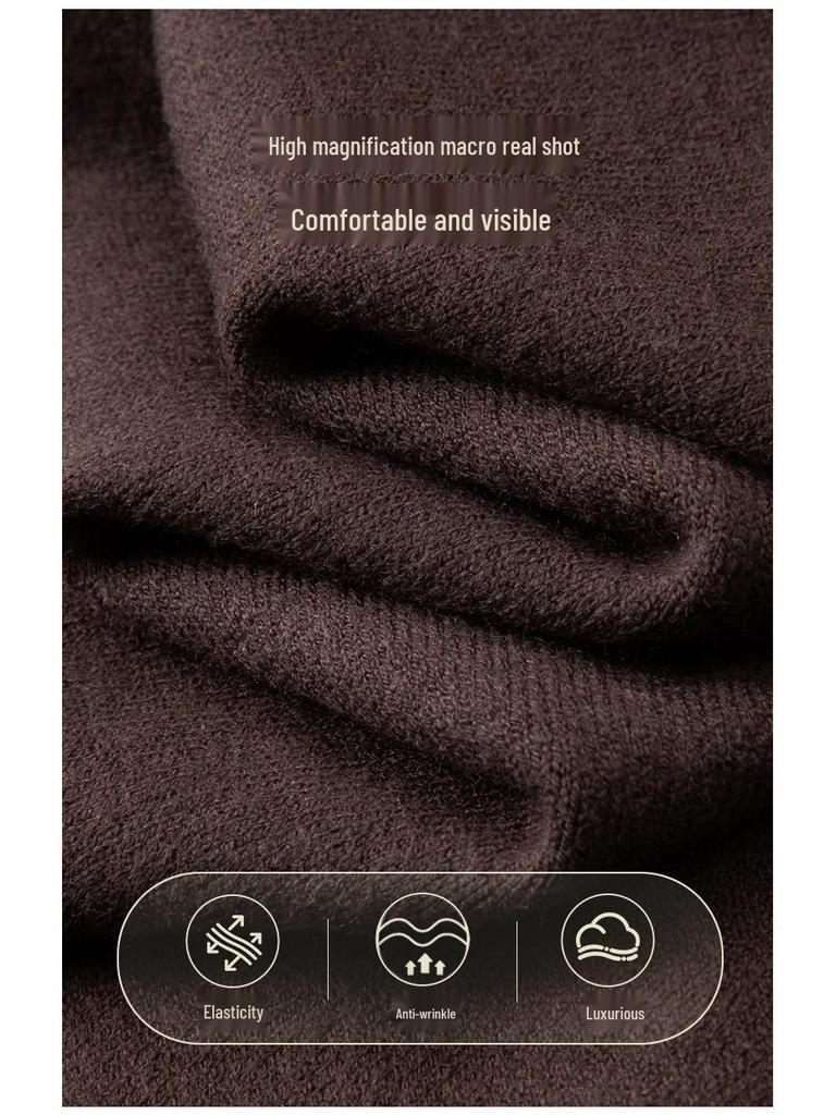 2025 Men's Casual Plus Size Round Neck Knit Sweater - Loose, Warm, Autumn/Winter Edition.