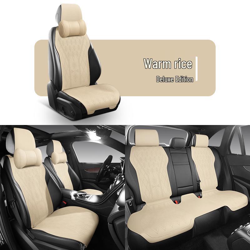 Universal Suede Car Seat Cushion for Four Seasons - Fit for Corolla, Bora, Lavida (Five-Seat, Half-Wrap Style)