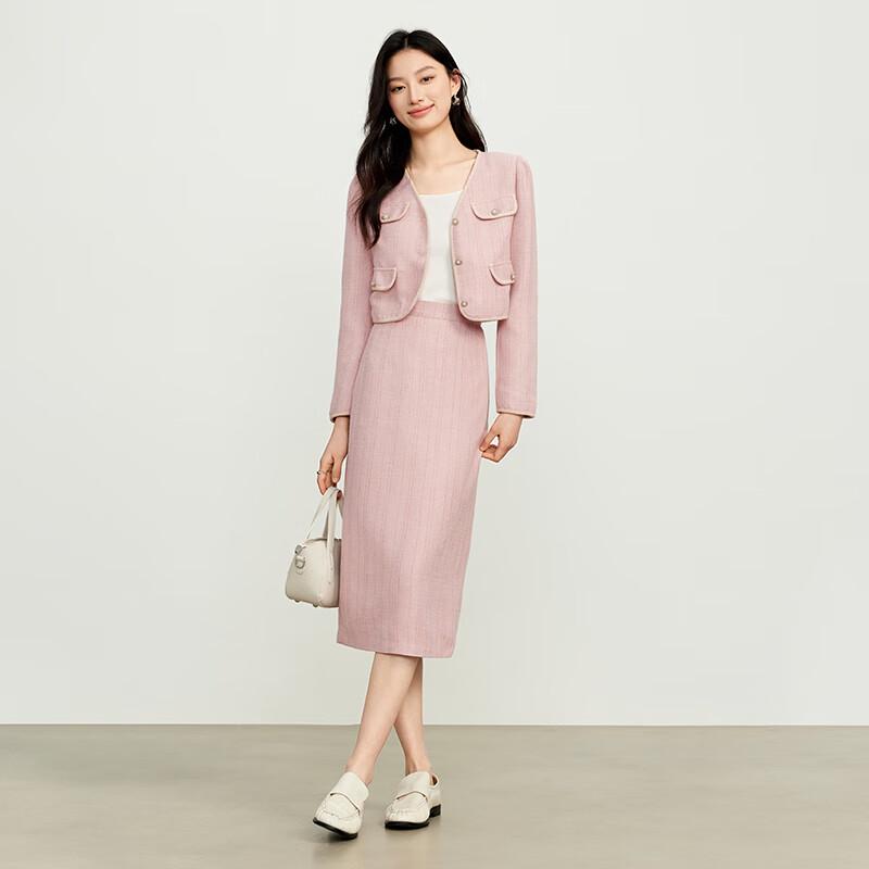 JOY SPEAKER Casual Commuter Jacket & Skirt Two-Piece Set
