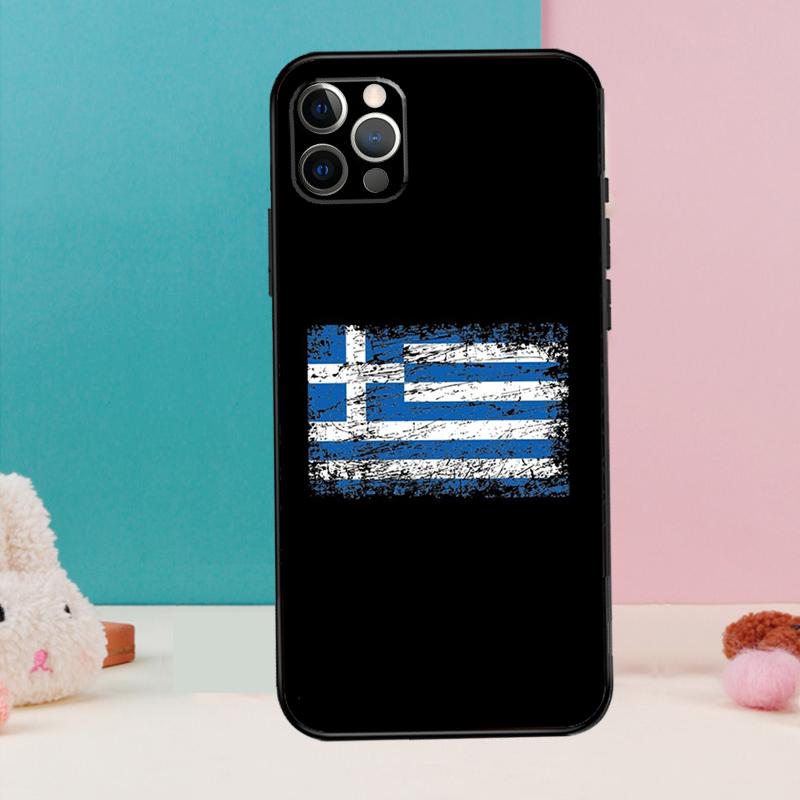 Greece Greek National Flag Case For iPhone 14 13 12 11 15 16 Pro Max X XR XS Max 14 Plus Soft Back Cover