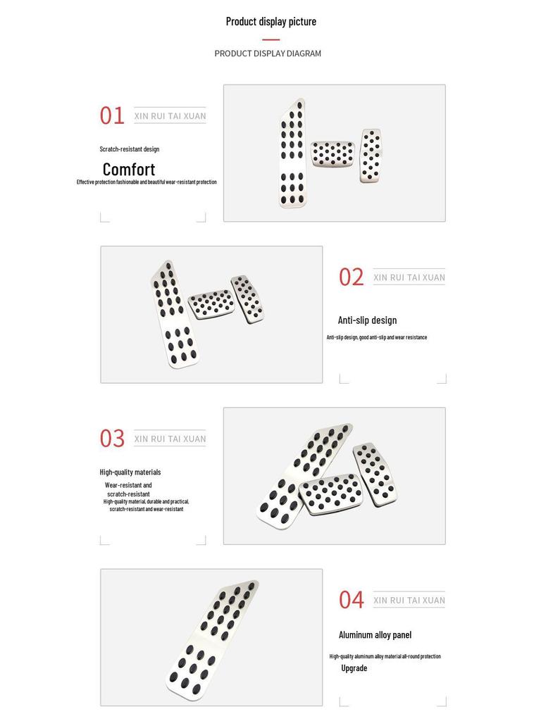 Antypoślizgowe nakładki na pedały do Chevrolet Cruze - Gaz, Hamulec, Podnóżek Akcesoria do wnętrza