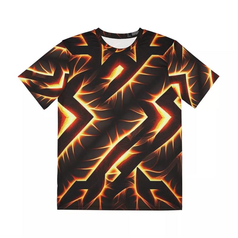 Fashion T Shirts For Men 3D Print Lightning Tees Tops Short Sleeve