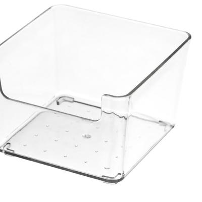 Tăvi de Depozitare pentru Sertare Plastic Transparent Durabil Cutie Divid pentru Depozitare Sertar Bucătărie Mică Pătrată