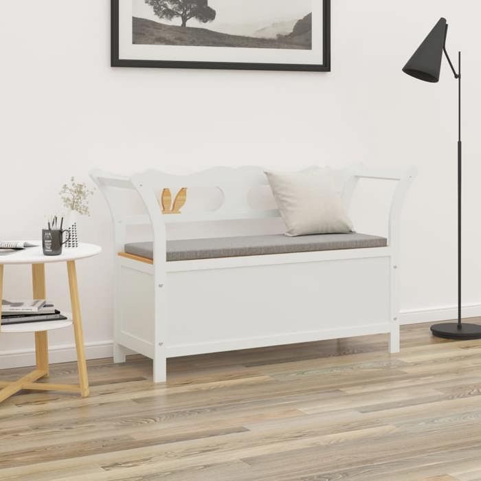 VidaXL Banc Blanc 107x45x75,5 cm Bois de sapin solide 351774