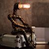 Water Industrial Retro Pipe Table Lamp Steampunk Robot Desk Light Home Bar Shop