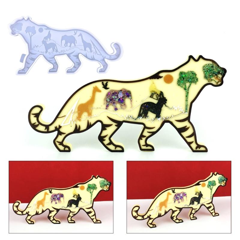 Tiger Epoxy Resin Mold,Animals Silicone Resin Mold Tiger Epoxy Resin Casting Mold for DIY Wall Hangings,Home Decoration