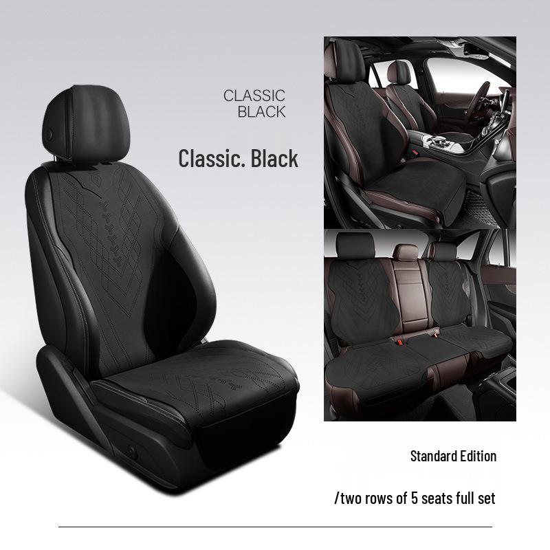 Volkswagen-Compatible Suede Car Seat Cushion, Universal Five-Seater Half-Surround Cover