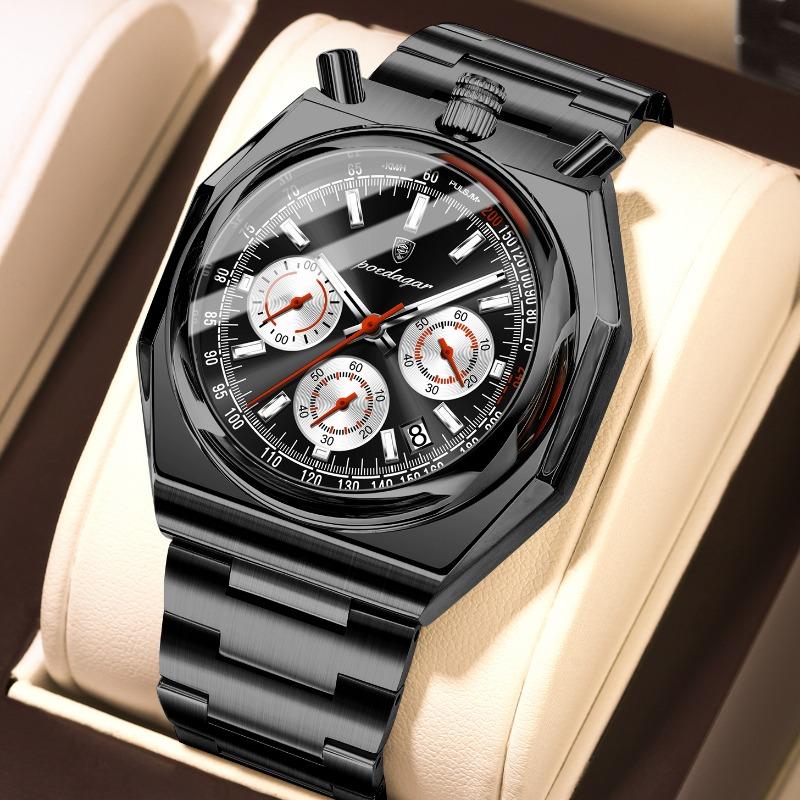 Top Neue Wasserdichte Mode Herrenuhr Multifunktionaler Kalender Quarz Leuchtende Armbanduhr