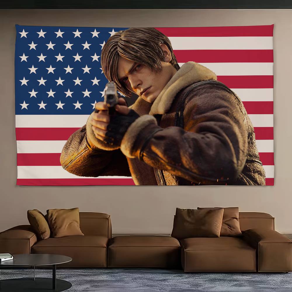 Game- Kennedys-Evil Leon Tapestry Decoration Bedroom Dormitory Background Cloth Holiday Home Party Living Room Club Cloth
