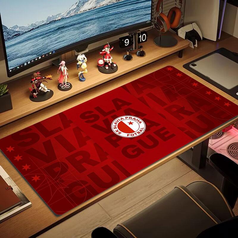 Fotbalový podložka pod myš Slavia Praha Velká Velký podložka na herní stůl Protiskluzová Podložka pod notebook Tablet Velká podložka pod myš XXL Podložka Mini PC Podložka na hraní S uzamykatelným okrajem