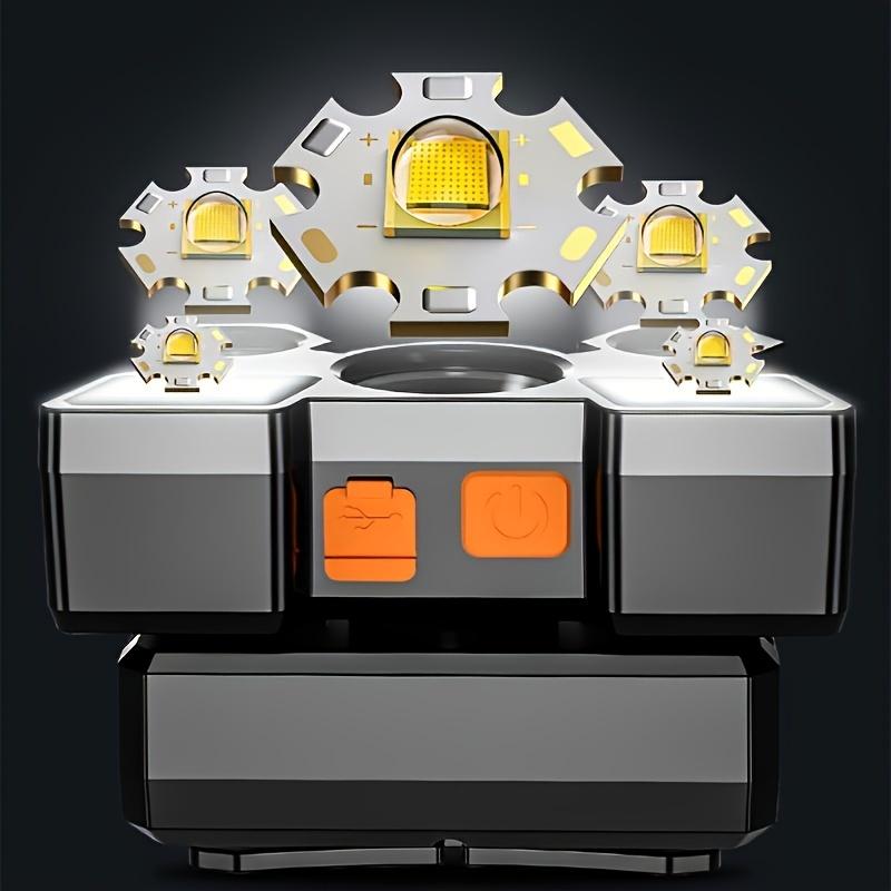 5 LED Flashlight Rechargeable with Built In Lithium Battery Strong Head Light Camping Adventure Fishing Cycling Headlamp