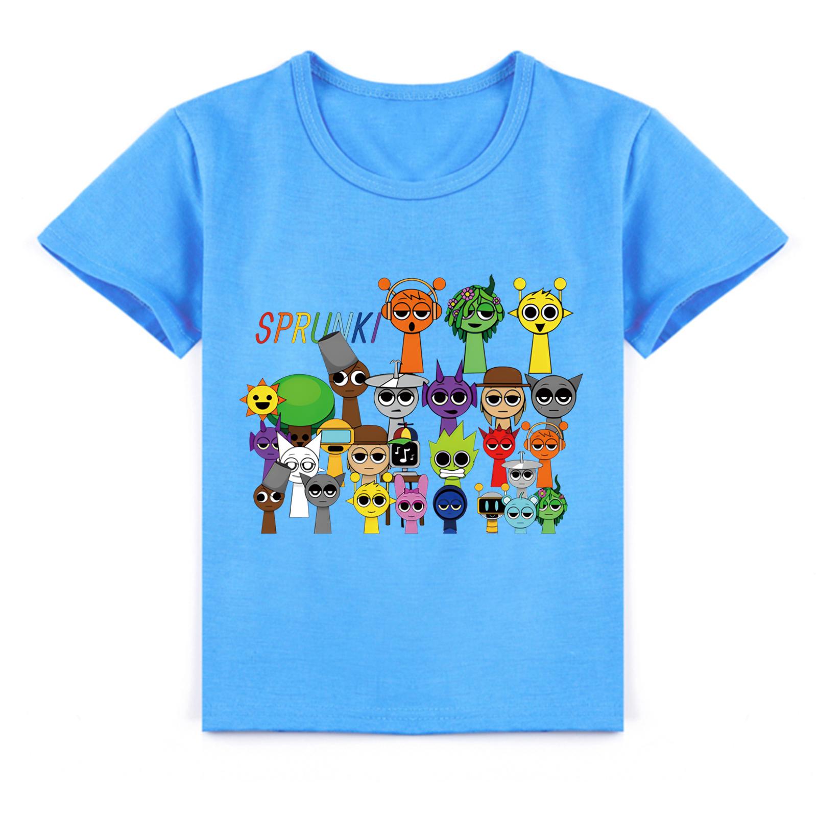 

Футболка детская 2D Футболка Sprunki детская с коротким рукавом 140 синий