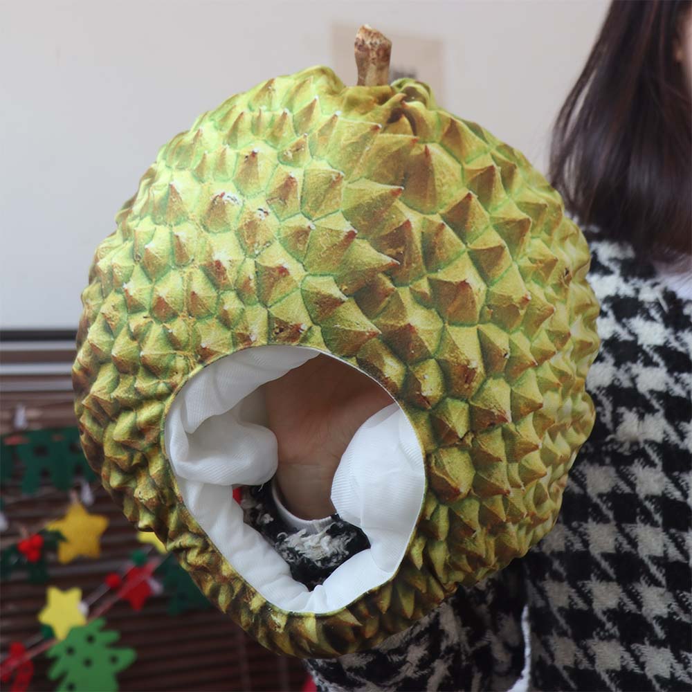 Funny Durian Headgear Soft Cartoon Plush Hat Cute Simulation Durian Hat Cosplay Costume