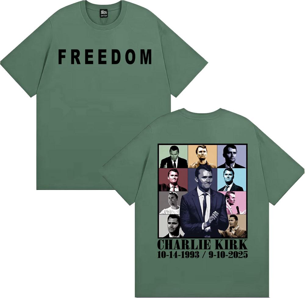 Justice for Charlie Kirk Memorial Freedom Tshirt Unisexs Clothing Fashion High Street Trend T Shirts Cotton Comfort Casual Tshirt