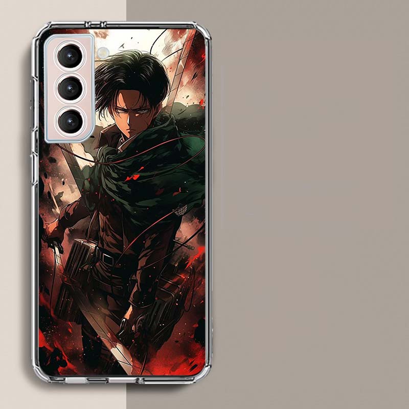 

Character LEVI ACKERMAN Phone Case For Samsung Galaxy S25 Edge S24 S23 FE S21 S20 S10 Plus S22 S26 Ultra Cover Clear Cases TPU C Samsung S20 FE