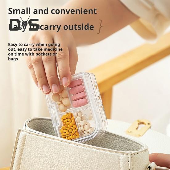 3 w 1 Przecinarka do tabletek Pudełko do przechowywania tabletek Odporne na wilgoć Przenośne Przezroczyste Wielofunkcyjne etui do przenoszenia tabletek