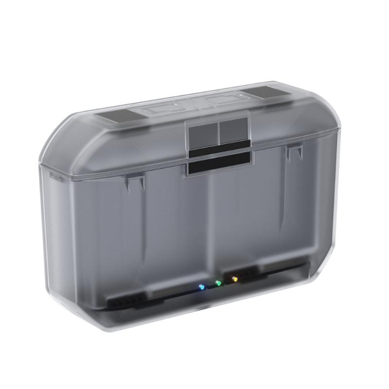 Portable Charging Case With Magnetic Closure Intelligent Protections System Double Slot For Action 5Pro/4/3/Osmo360 Batteries