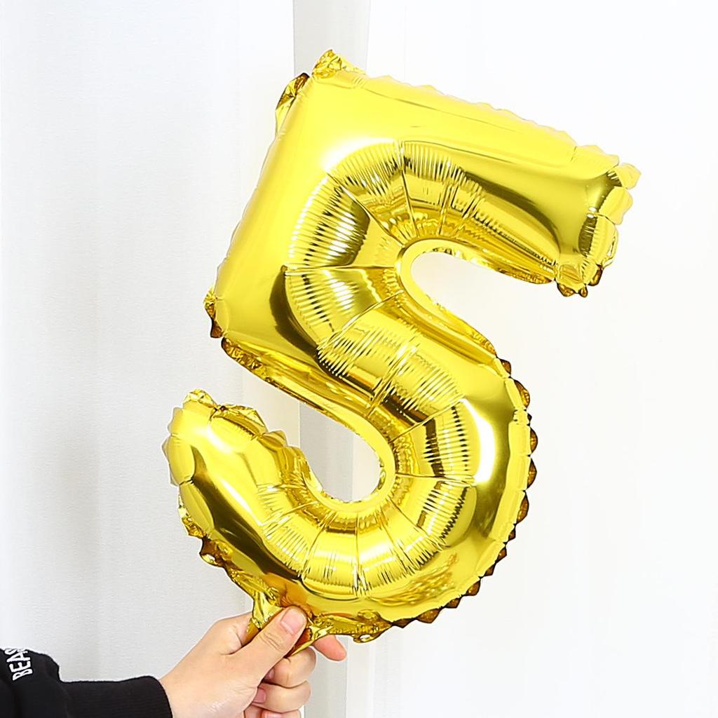 Silver & Gold 16-inch Number Balloons (0-9) - Popular Wedding Decoration & Street Vendor Item