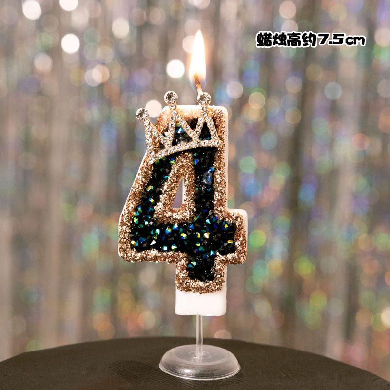 1Pc Princess Year Old Digital Birthday Candle Crown Cake Ornament Birthday Cakes Party Decoration Ornament Children's Gift