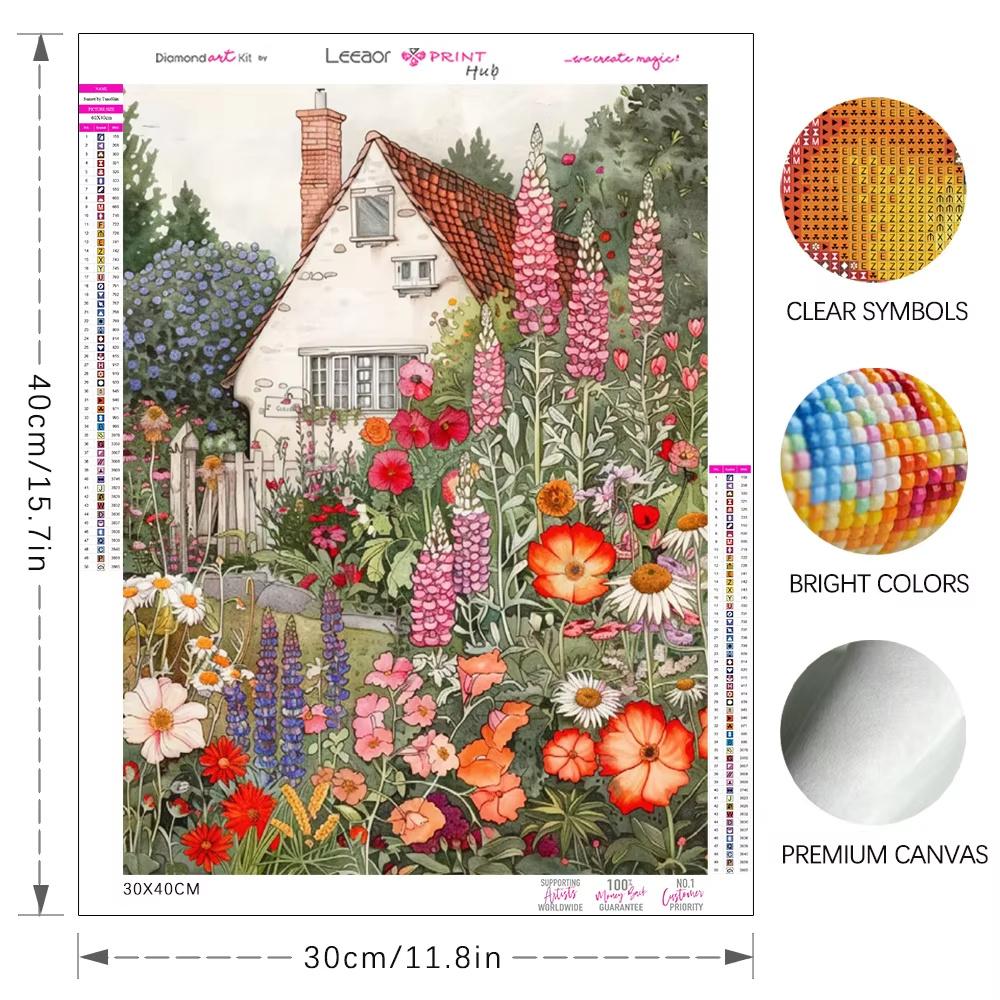 Flower 5D DIY Diamond Painting Landscape Diamond Embroidery Cross Stitch Set Full Round Diamond Mosaic Home Wall Decoration Gift