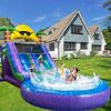 Glissade Gonflable Double Piste PVC Qualité Commerciale Location Adultes Enfants Extérieur Jardin Arrière Glissade d'Eau Gonflable Avec Piscine et Escalade, Souffleur