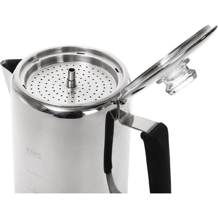 Camping Coffee Pot Stainless Steel, Coffee Pot Outdoors, Durable Stove Top Coffee Maker, Brew Coffee On Fire, Ideal for Group Camping, Hiking,
