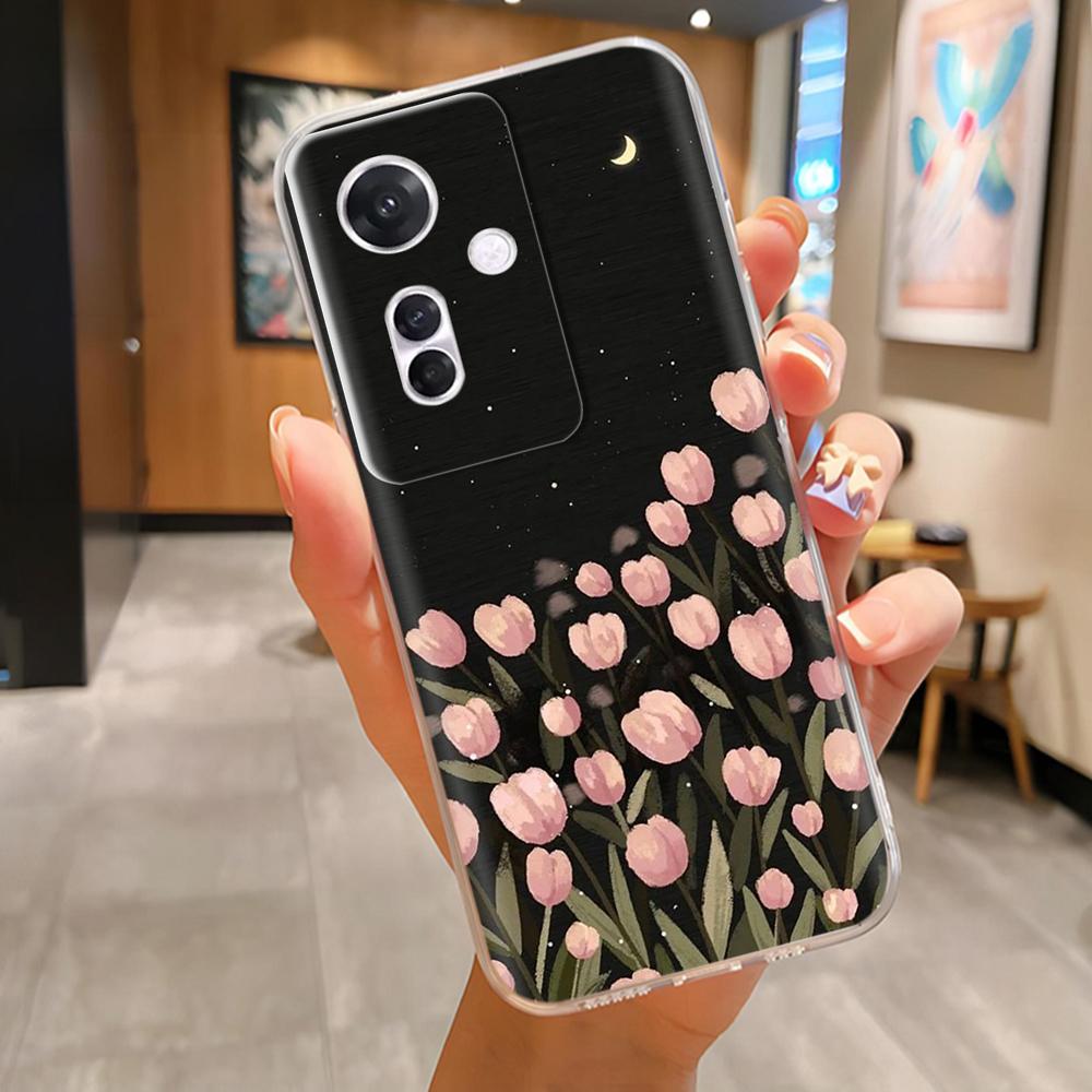 For Oppo Reno 11F F25 Pro Case Lovely Flower Patterns Soft TPU Clear Silicone Bumper For Oppo Reno11F F25Pro Phone Cases Coque