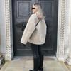 Winter Women's Plus Size Jacket Buckle Decoration Round Collar Faux Fur Coat