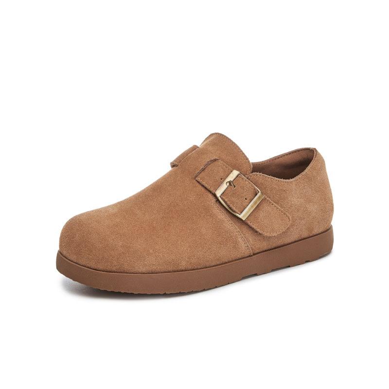 2025 autumn leather single shoes new shoes women's shoes versatile retro sports flats casual all-inclusive white shoes