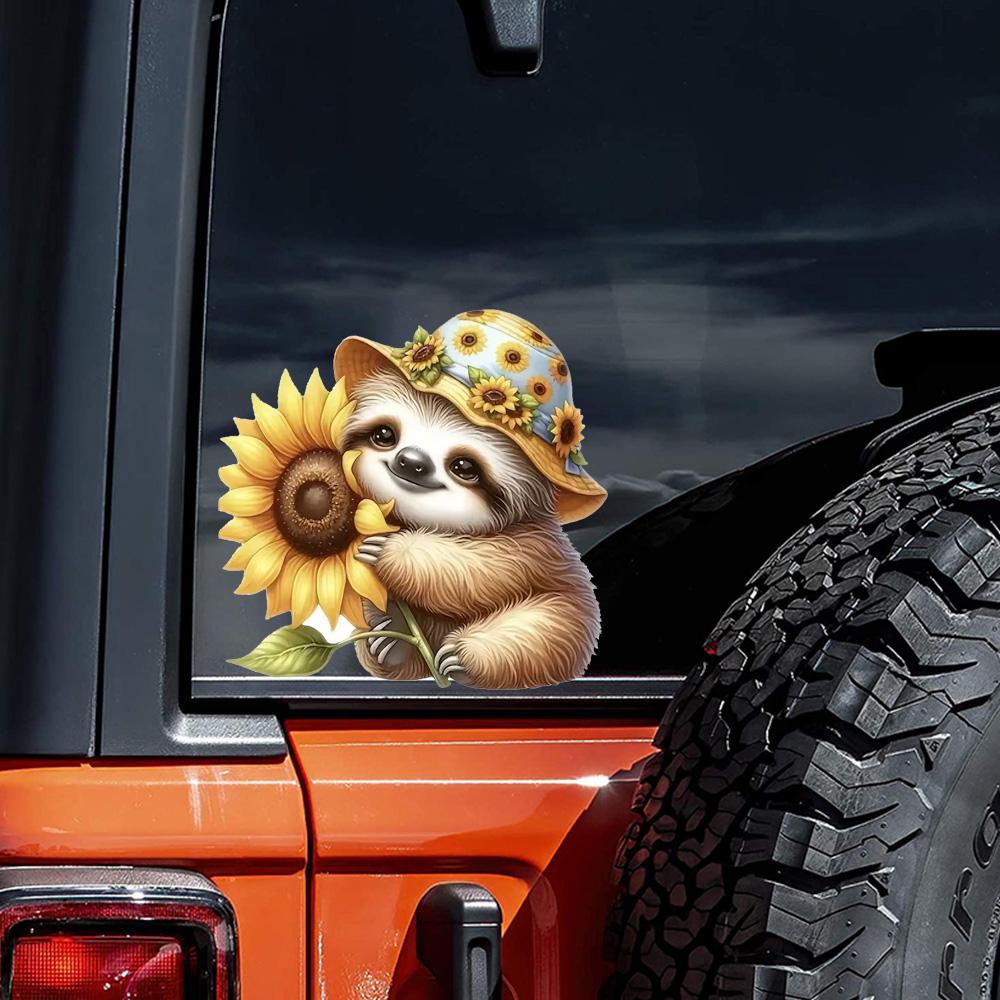 QT2078#15cm Sunflower Waterproof Scratch-Resistant Vinyl Stickers, Suitable for Cars, Laptops,  Trucks, Motorcycles, Windows