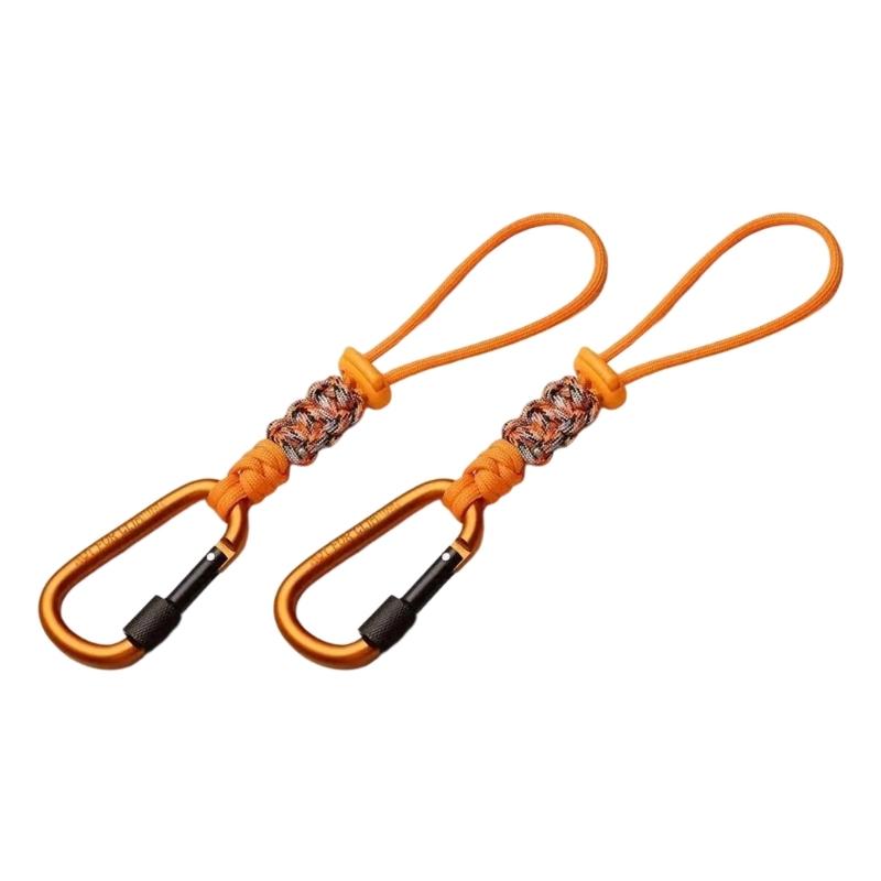 23 cm Utility Cord with Metal Hook, Outdoor Bottle Carry Set 2 Pack, for Camp Trail Bag Travel and Daily Gear Use