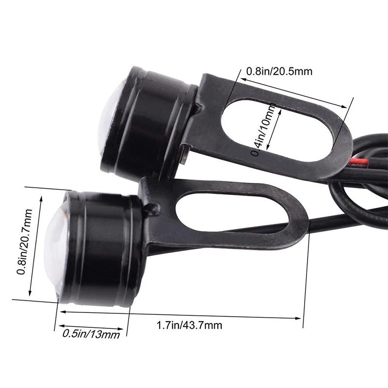 4PCS Motorcycle LED Eagle Eye Driving Light Reverse Backup Light Fog Lamp Headlight 12V 3W Daytime Running Lamp Moto Accessories