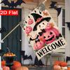 2D Flat - 2D Flat, Halloween Pink Pumpkin Garden Flag X 2 (7) XOutdoor Garden Flag Double-Sided Home Decoration Courtyard Decoration Outdoor Decoratio