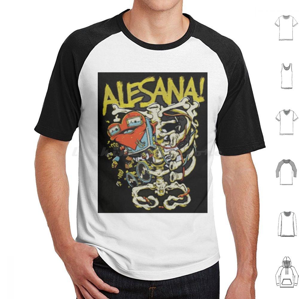 Alesana 12 T-Shirt Große Größe 100% Baumwolle Alesana Skelett Herz Szene Emo Scenemo Punk Band Post-Hardcore Hardcore Goth Gothic